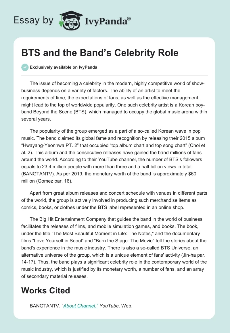 BTS and the Band’s Celebrity Role. Page 1