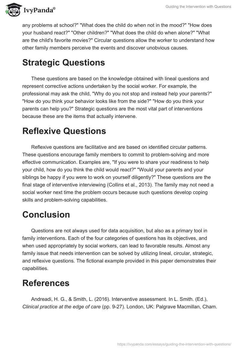 Guiding the Intervention with Questions. Page 2
