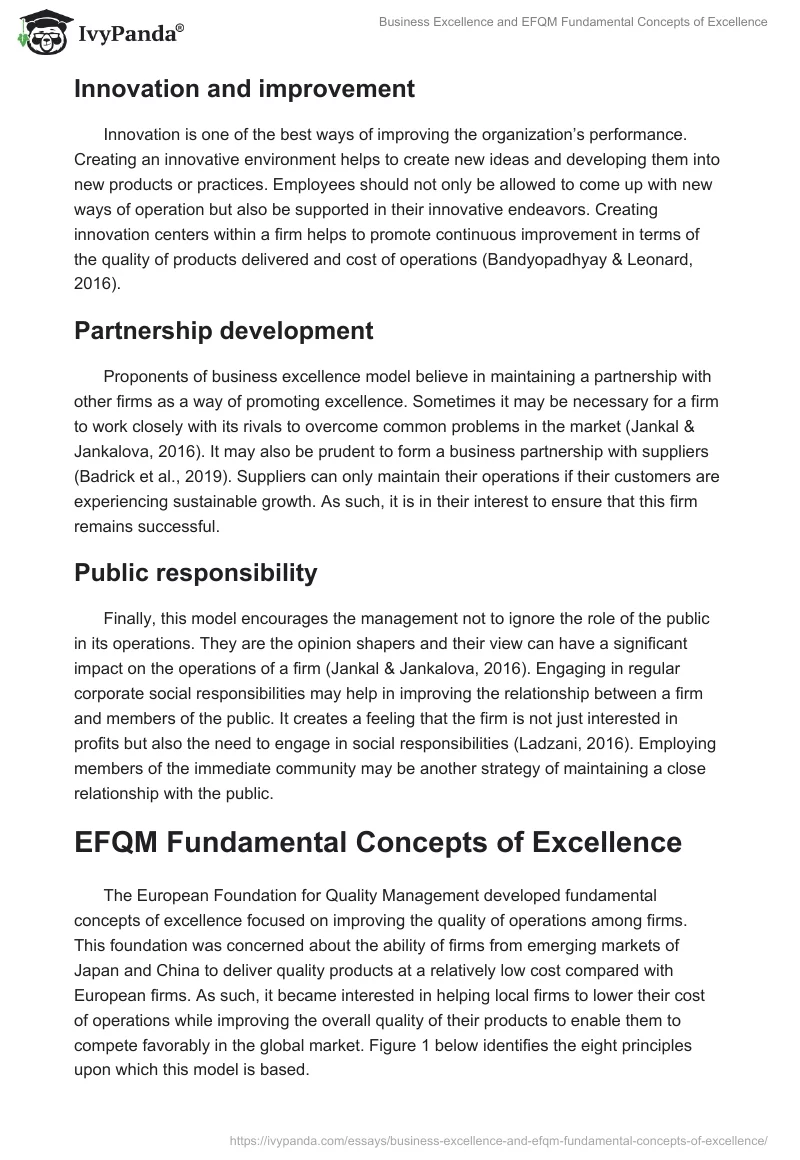 Business Excellence and EFQM Fundamental Concepts of Excellence. Page 4