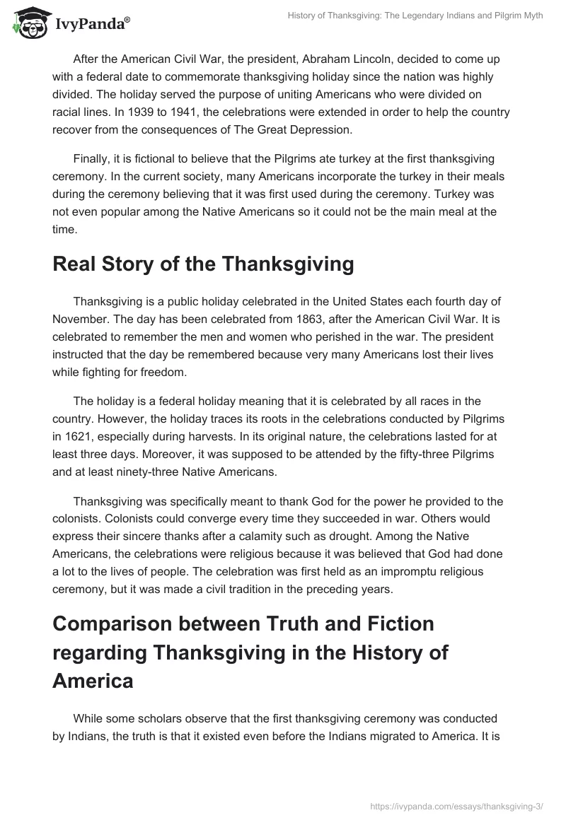 History of Thanksgiving: The Legendary Indians and Pilgrim Myth. Page 3