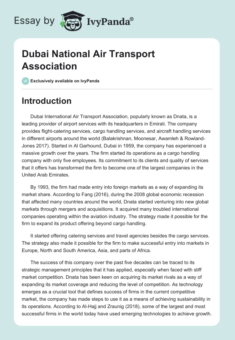 Dubai National Air Transport Association. Page 1