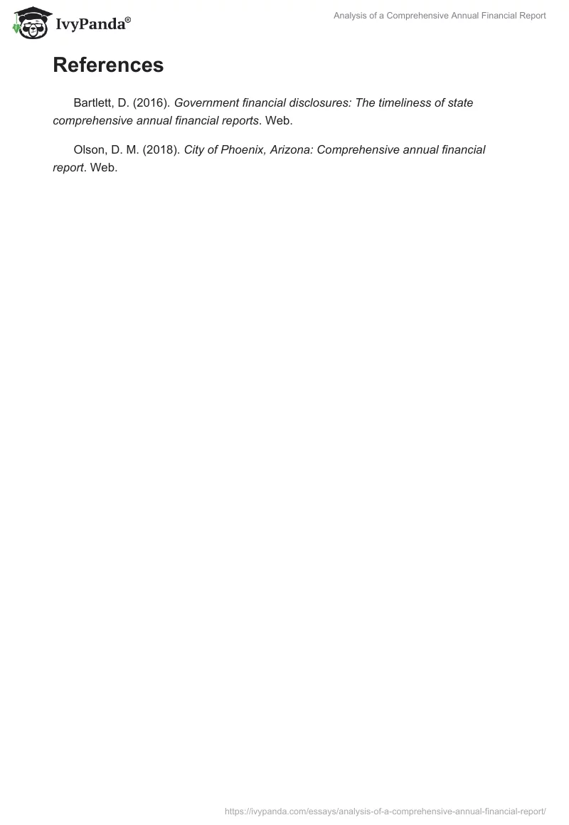 Analysis of a Comprehensive Annual Financial Report. Page 2