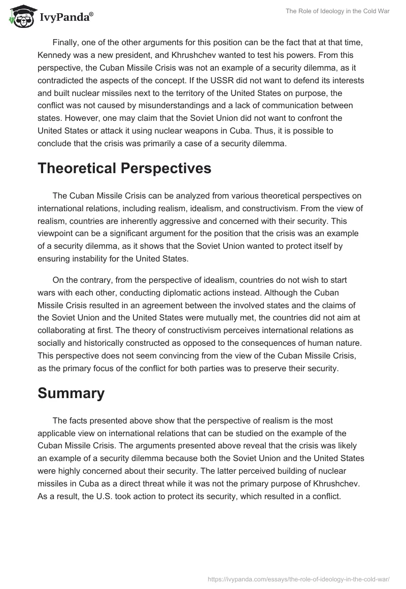 The Role of Ideology in the Cold War. Page 5