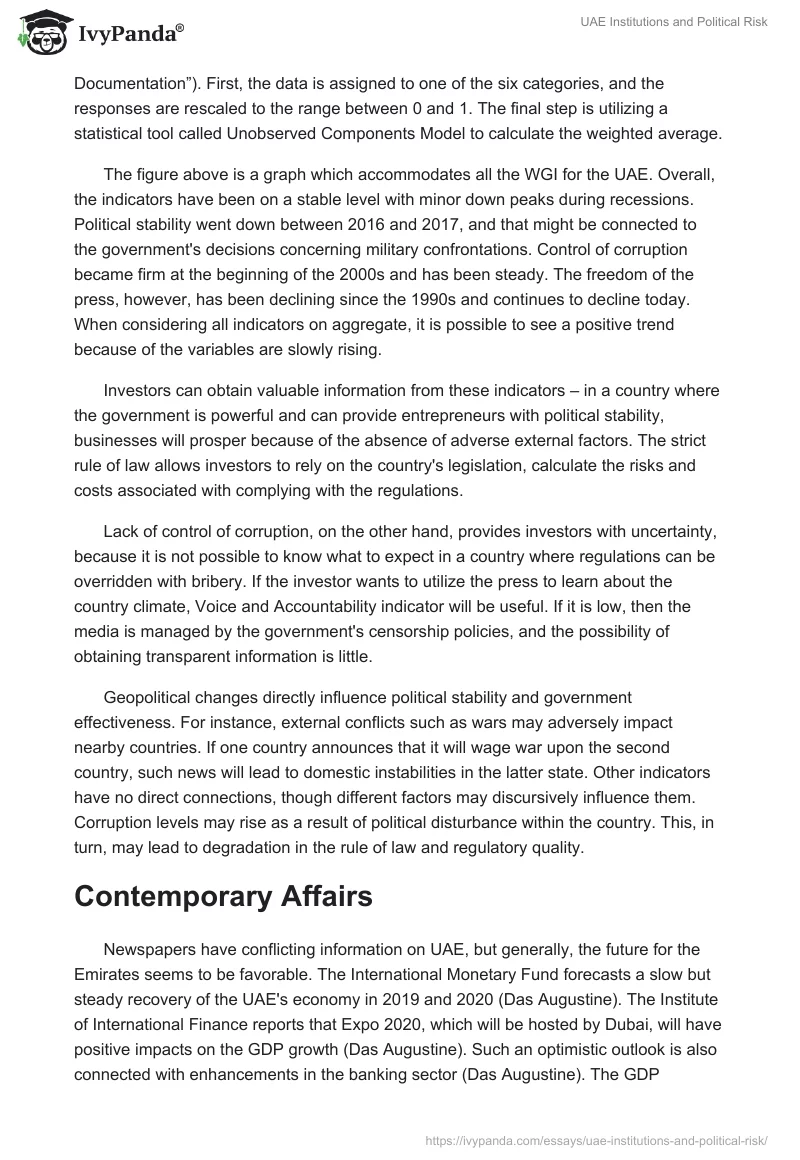 UAE Institutions and Political Risk. Page 5