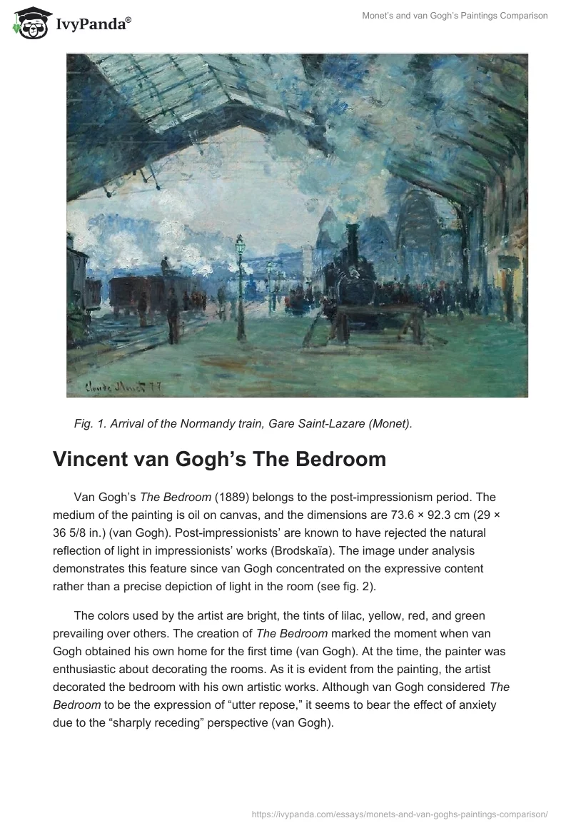 Monet’s and van Gogh’s Paintings Comparison. Page 2
