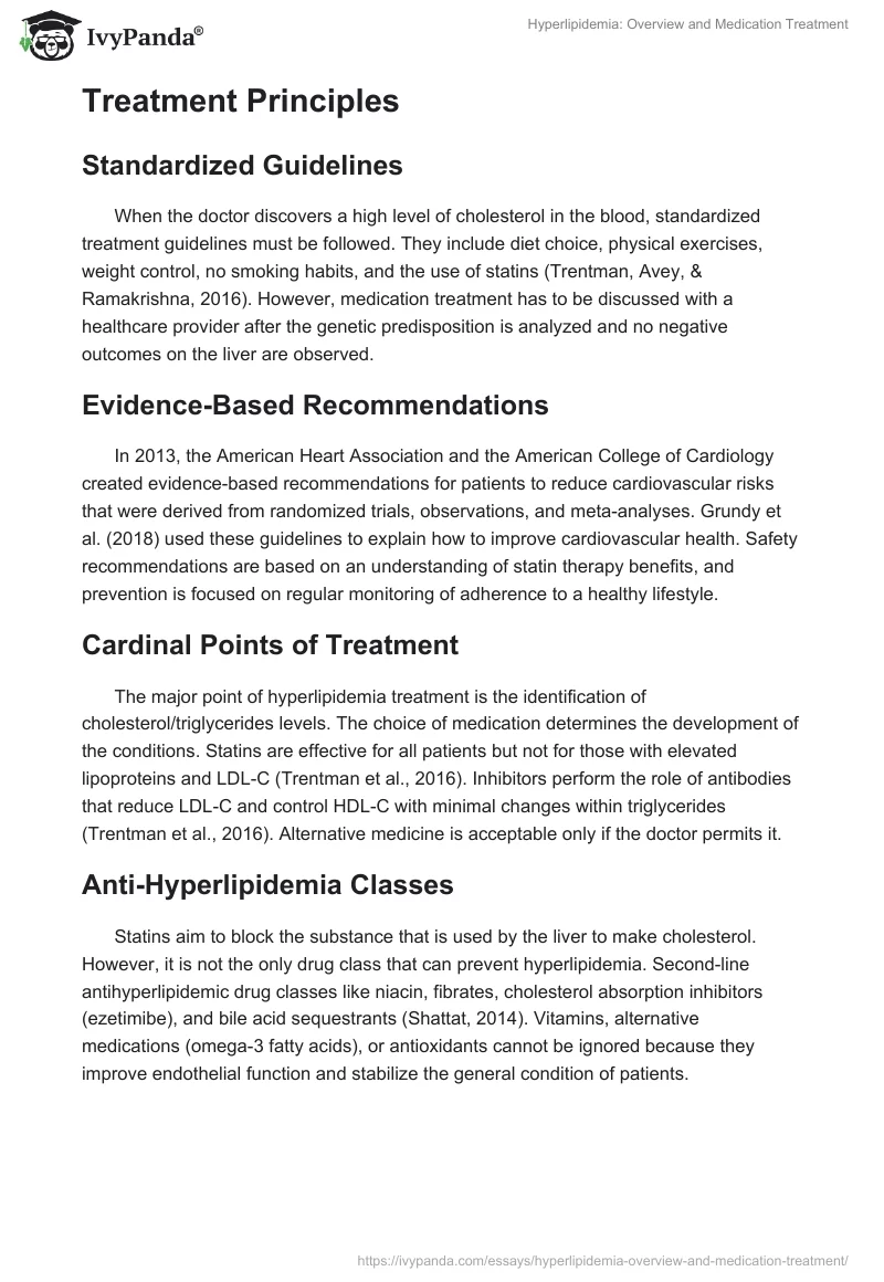 Hyperlipidemia: Overview and Medication Treatment. Page 2