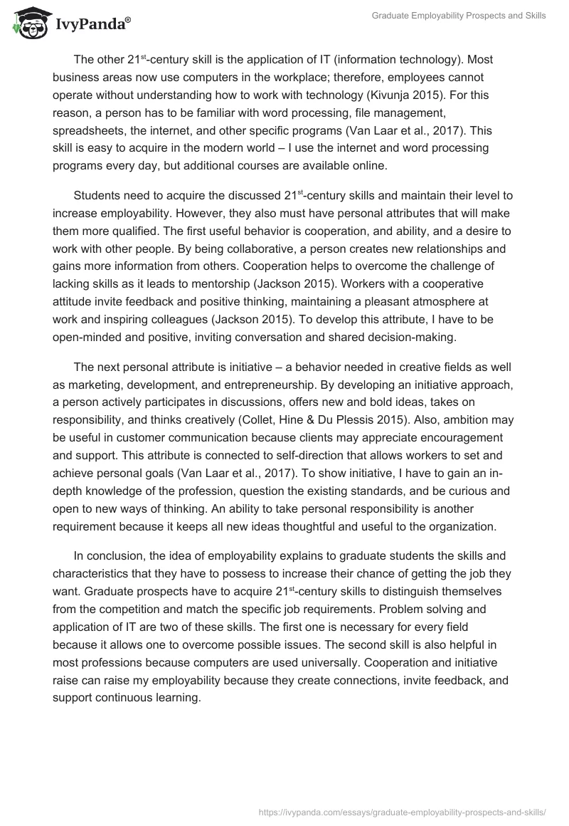 Graduate Employability Prospects and Skills. Page 2