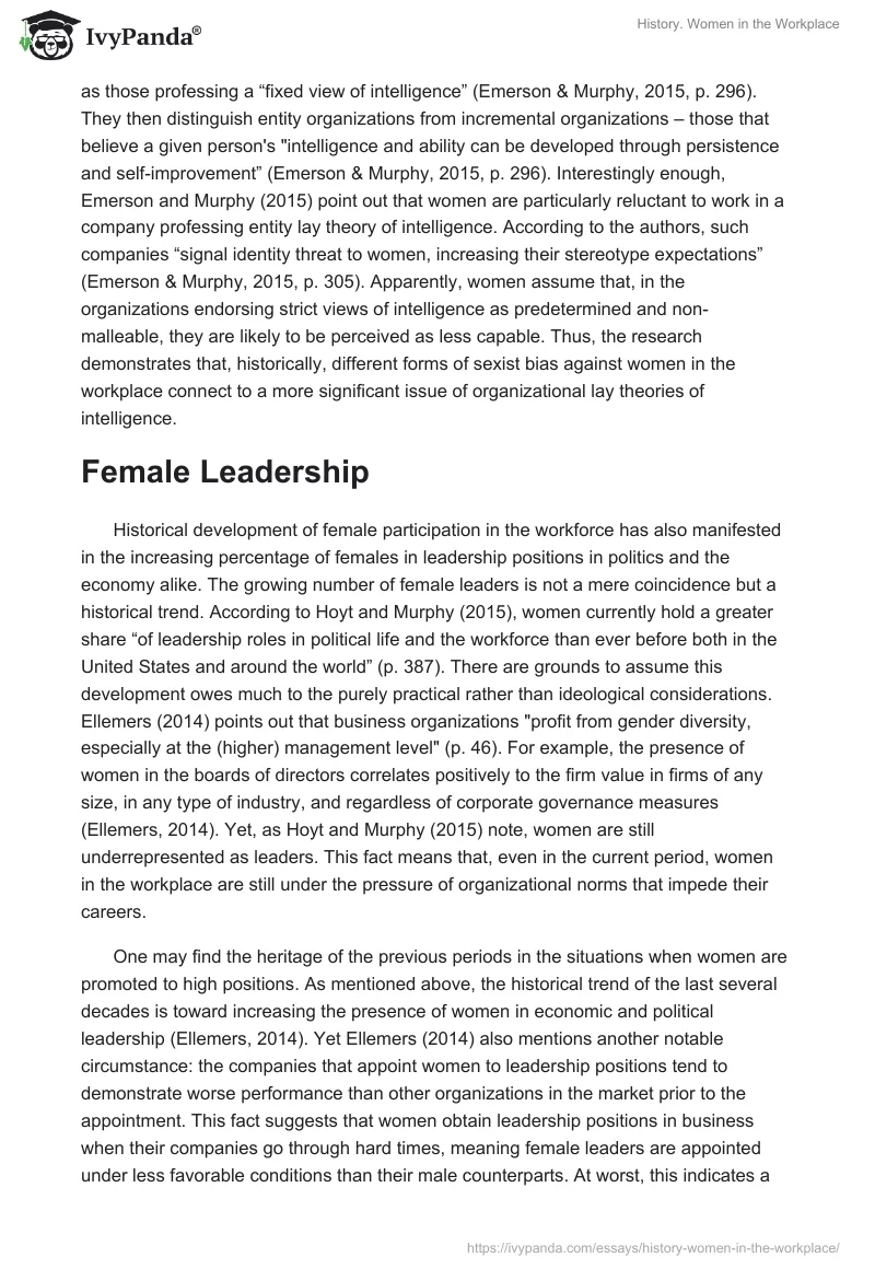History. Women in the Workplace. Page 4