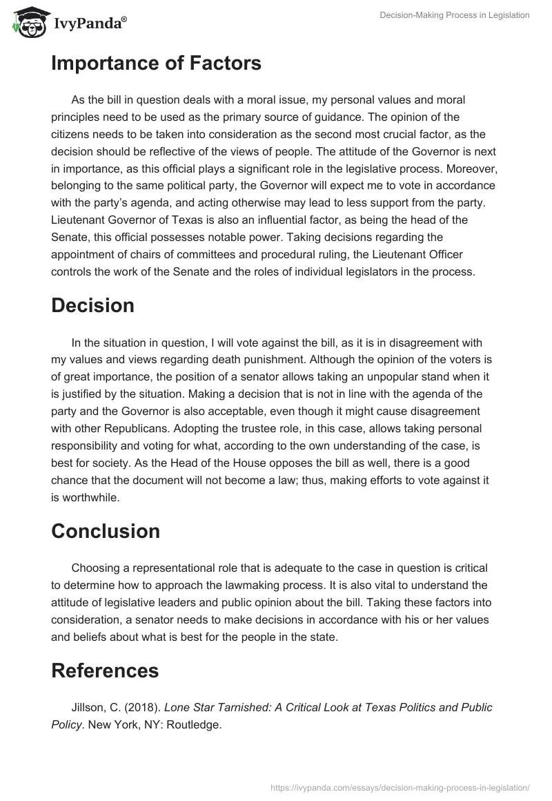 Decision-Making Process in Legislation. Page 3