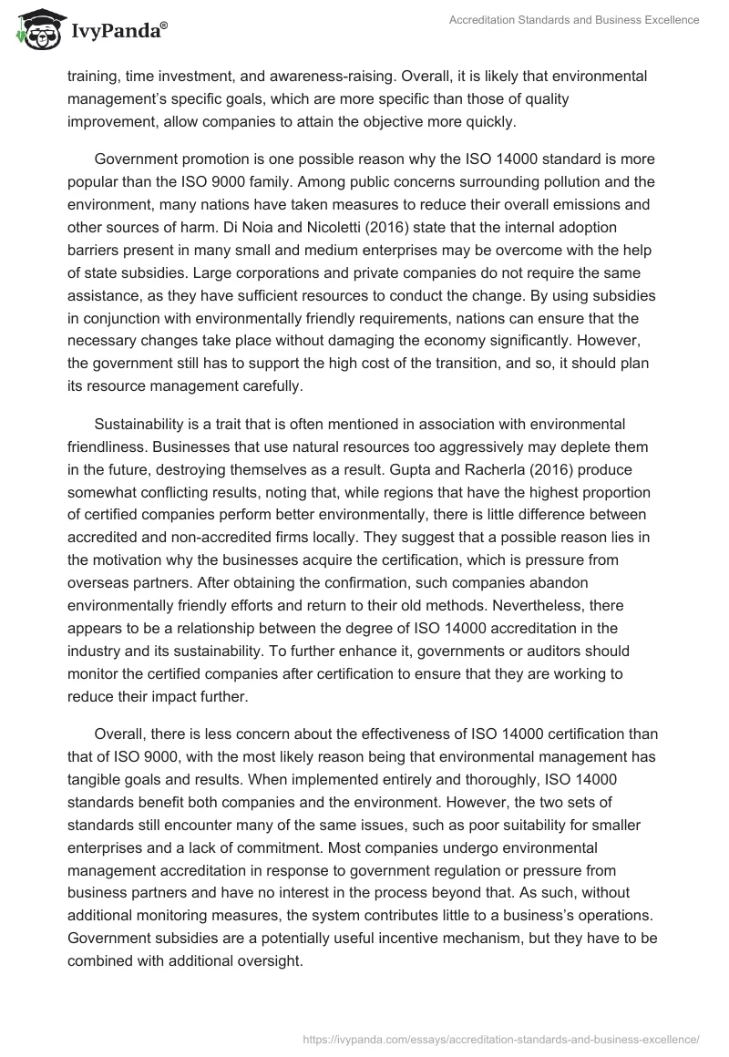 Accreditation Standards and Business Excellence. Page 5