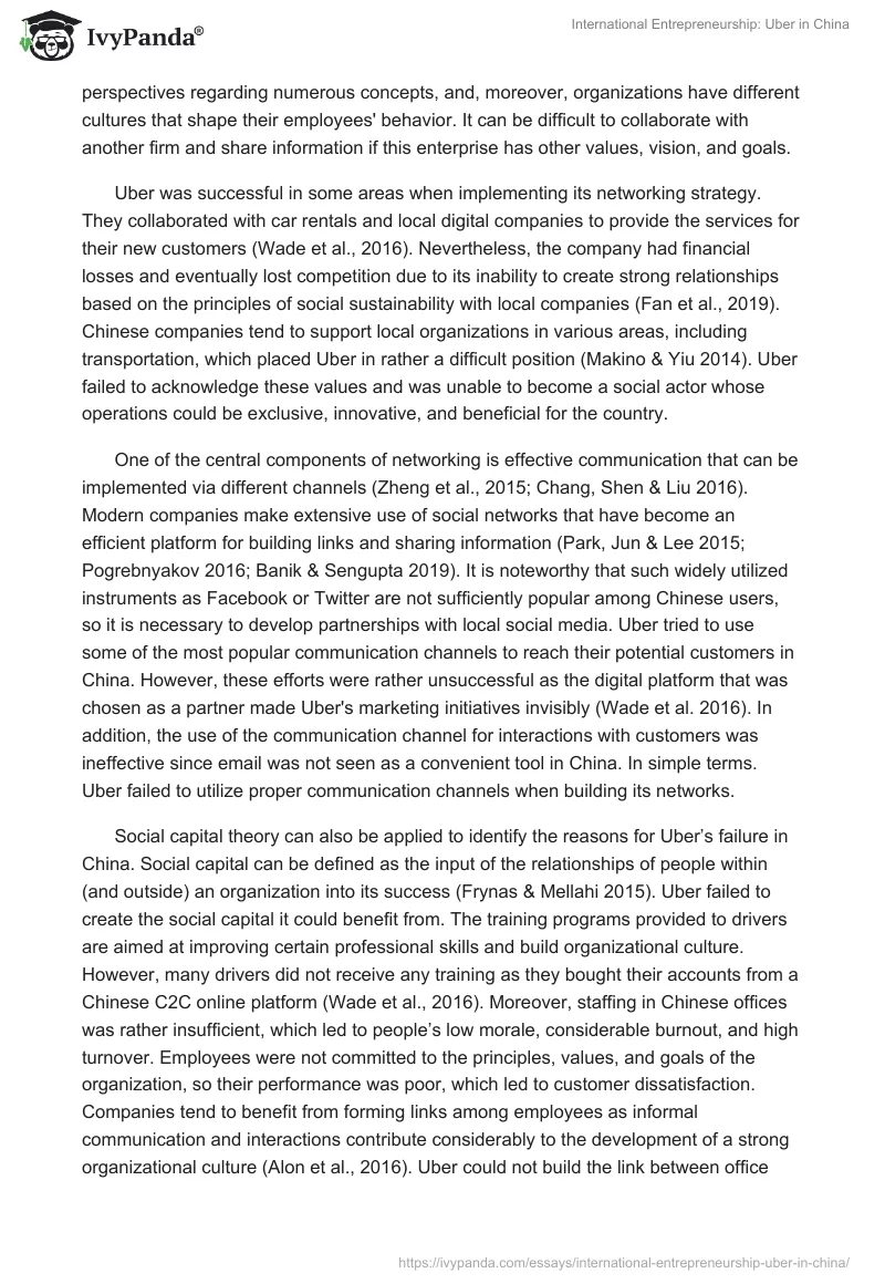 International Entrepreneurship: Uber in China. Page 3