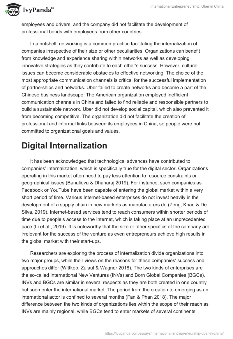 International Entrepreneurship: Uber in China. Page 4