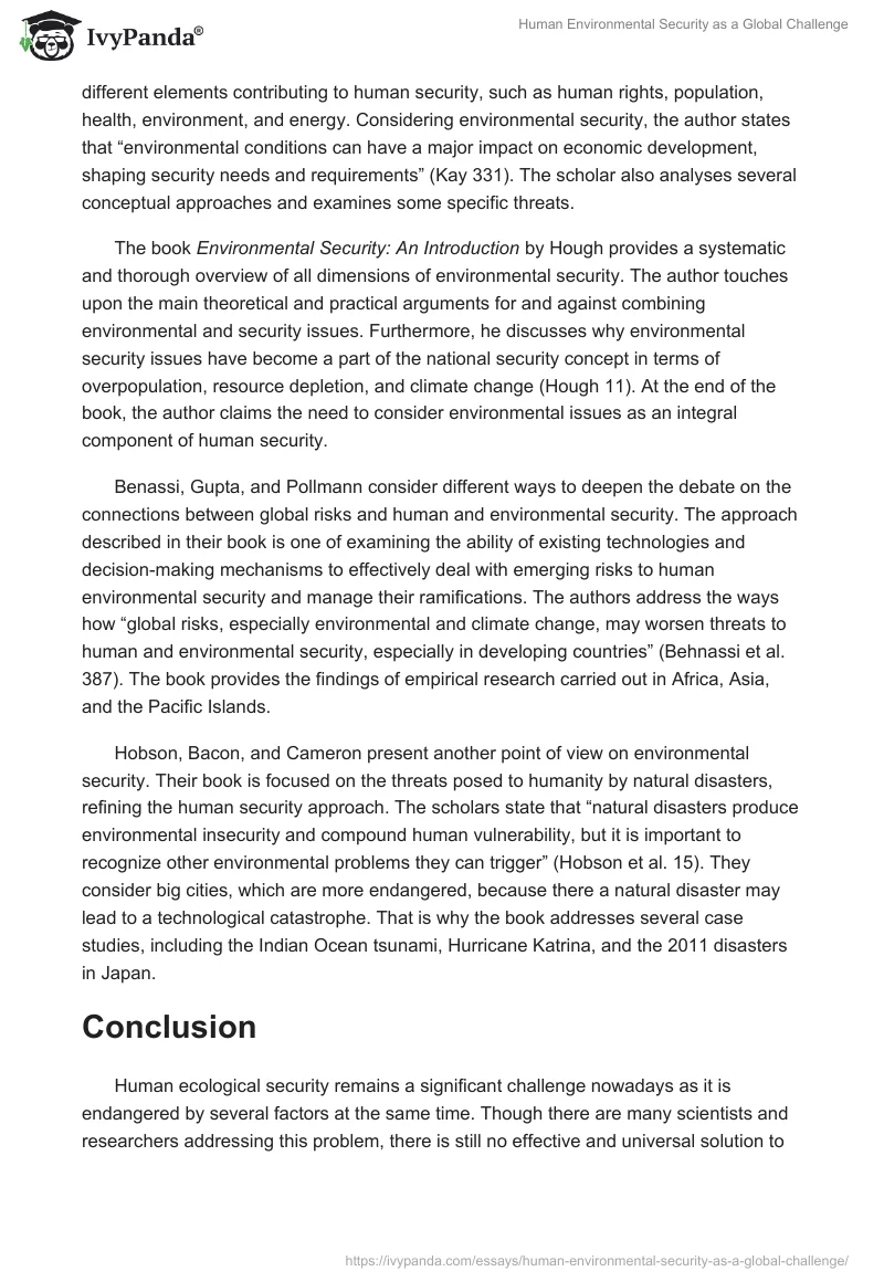 Human Environmental Security as a Global Challenge. Page 2