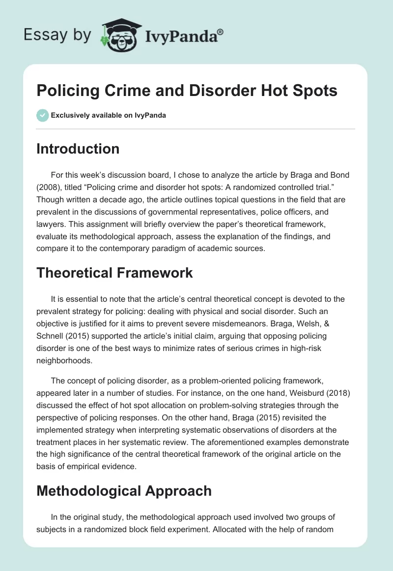Policing Crime and Disorder Hot Spots. Page 1