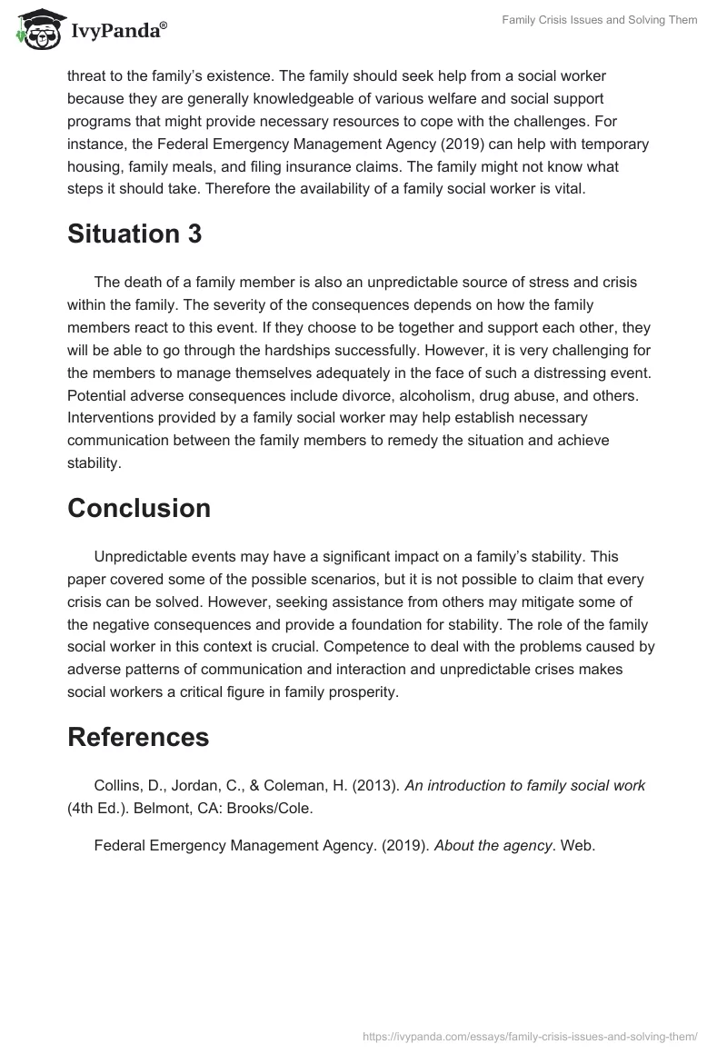 Family Crisis Issues and Solving Them. Page 2