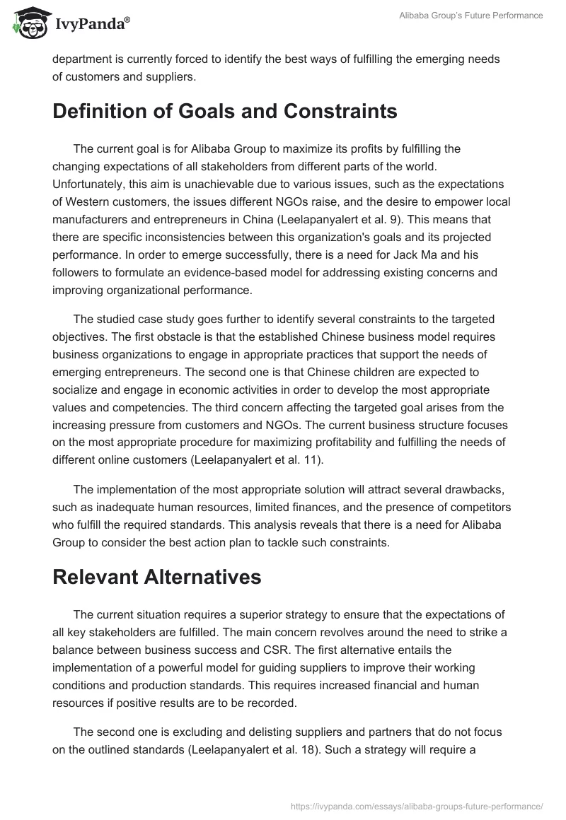 Alibaba Group’s Future Performance. Page 2