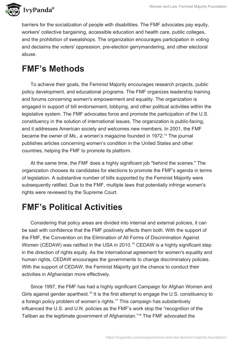 Women and Law. Feminist Majority Foundation. Page 3