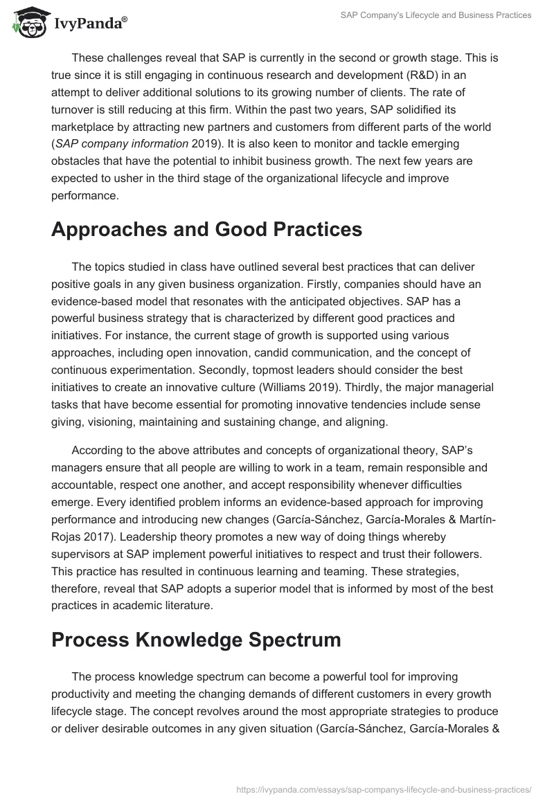 SAP Company's Lifecycle and Business Practices. Page 2