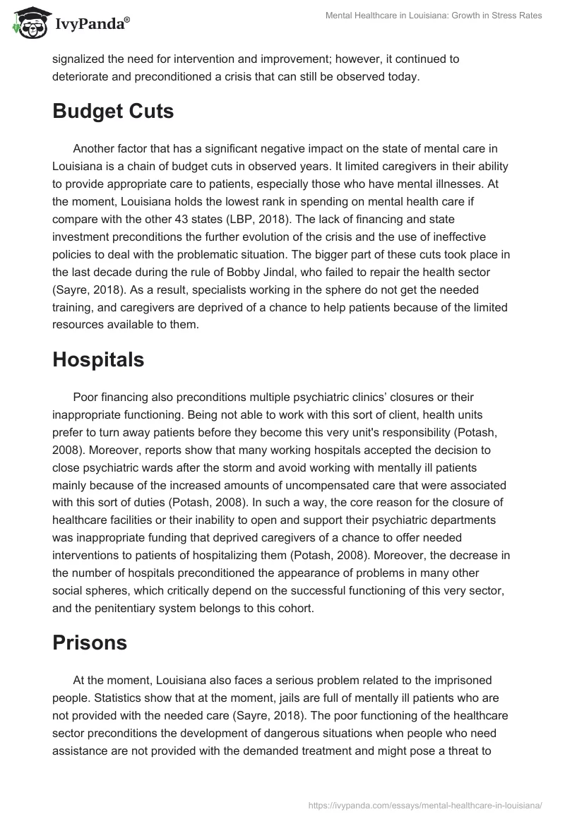 Mental Healthcare in Louisiana: Growth in Stress Rates. Page 2