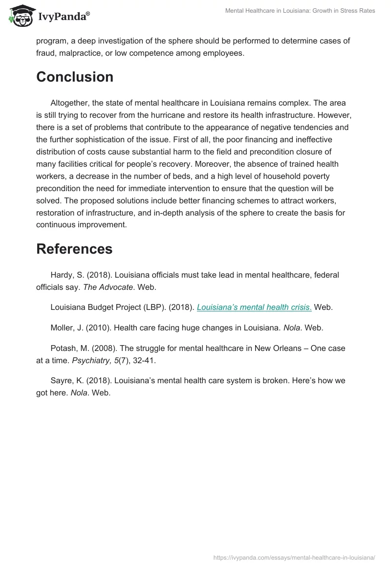 Mental Healthcare in Louisiana: Growth in Stress Rates. Page 5