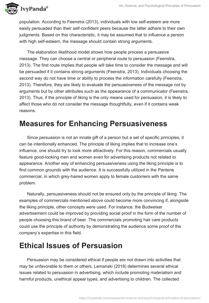 Art, Science, and Psychological Principles of Persuasion. Page 4