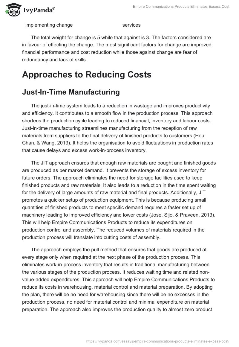Empire Communications Products Eliminates Excess Cost. Page 2