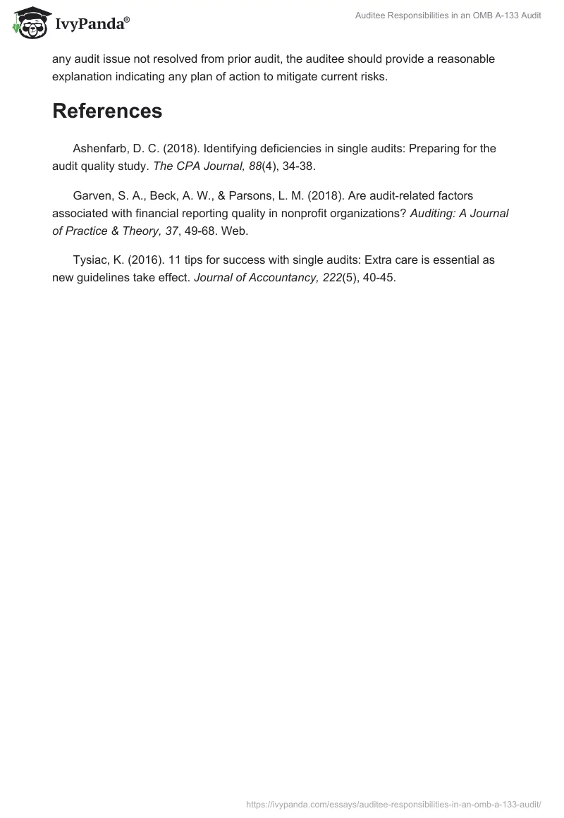 Auditee Responsibilities in an OMB A-133 Audit. Page 3
