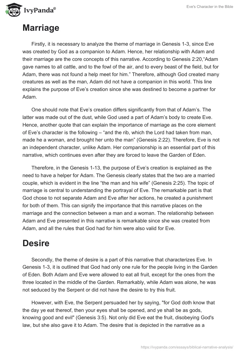 Eve's Character in the Bible. Page 2