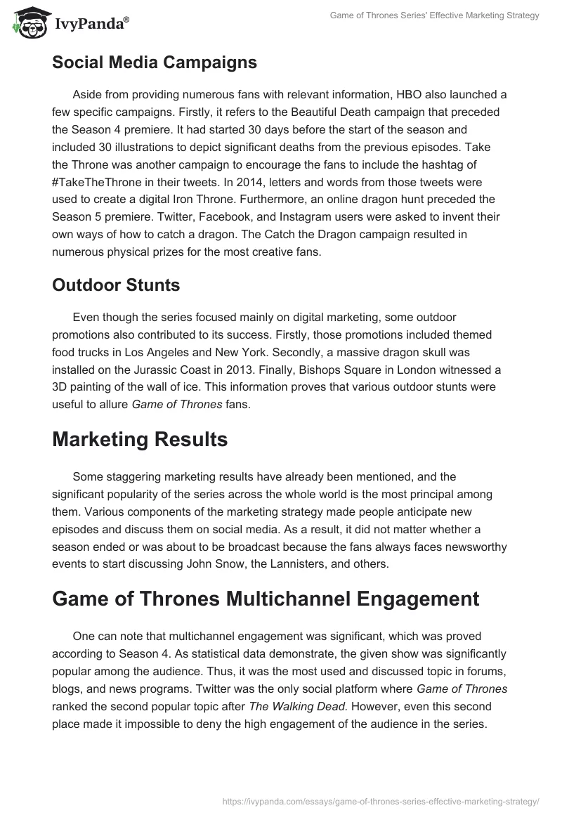 Game of Thrones Series' Effective Marketing Strategy. Page 3