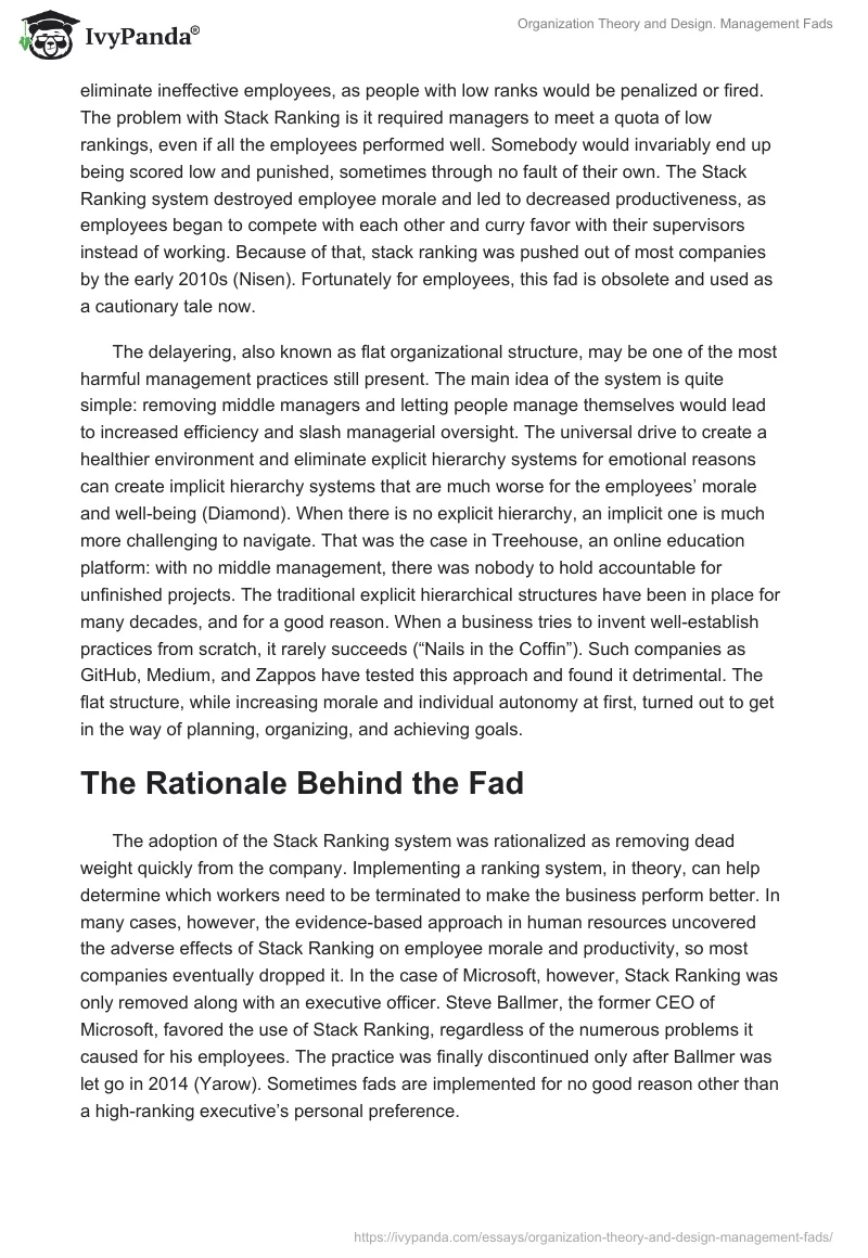 Organization Theory and Design. Management Fads. Page 2