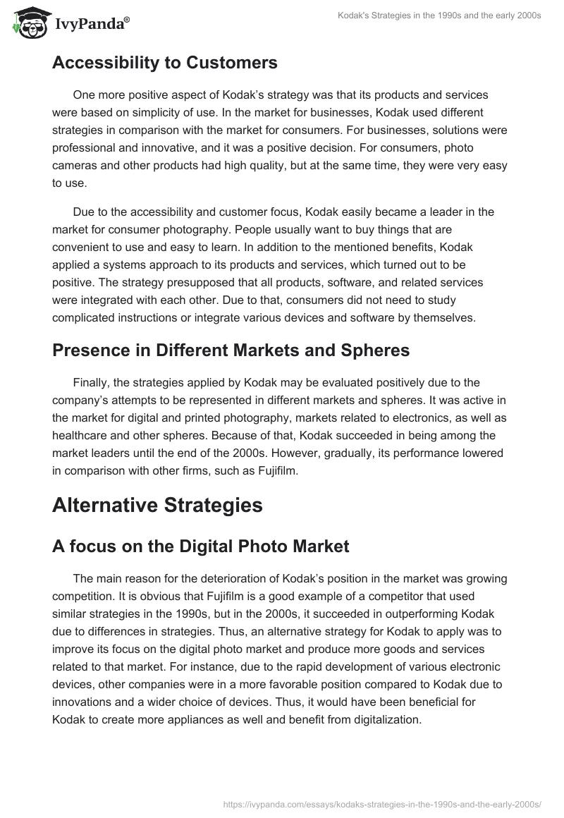 Kodak's Strategies in the 1990s and the early 2000s. Page 3