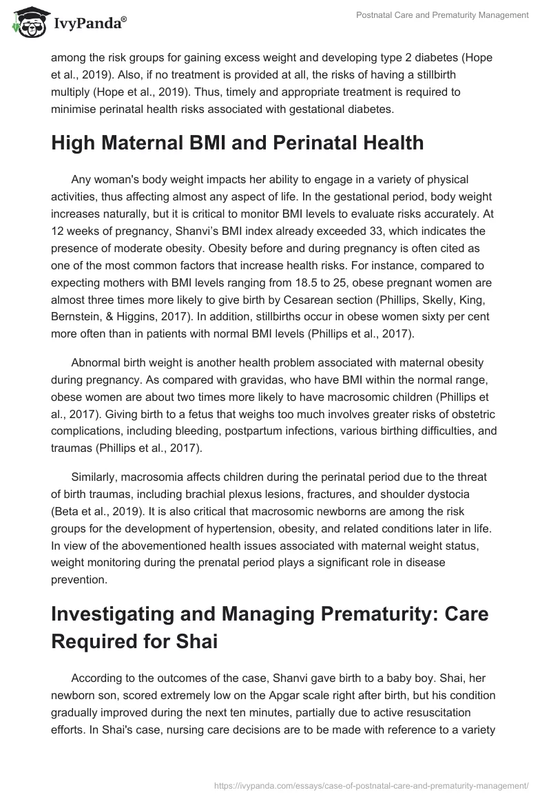 Postnatal Care and Prematurity Management. Page 3