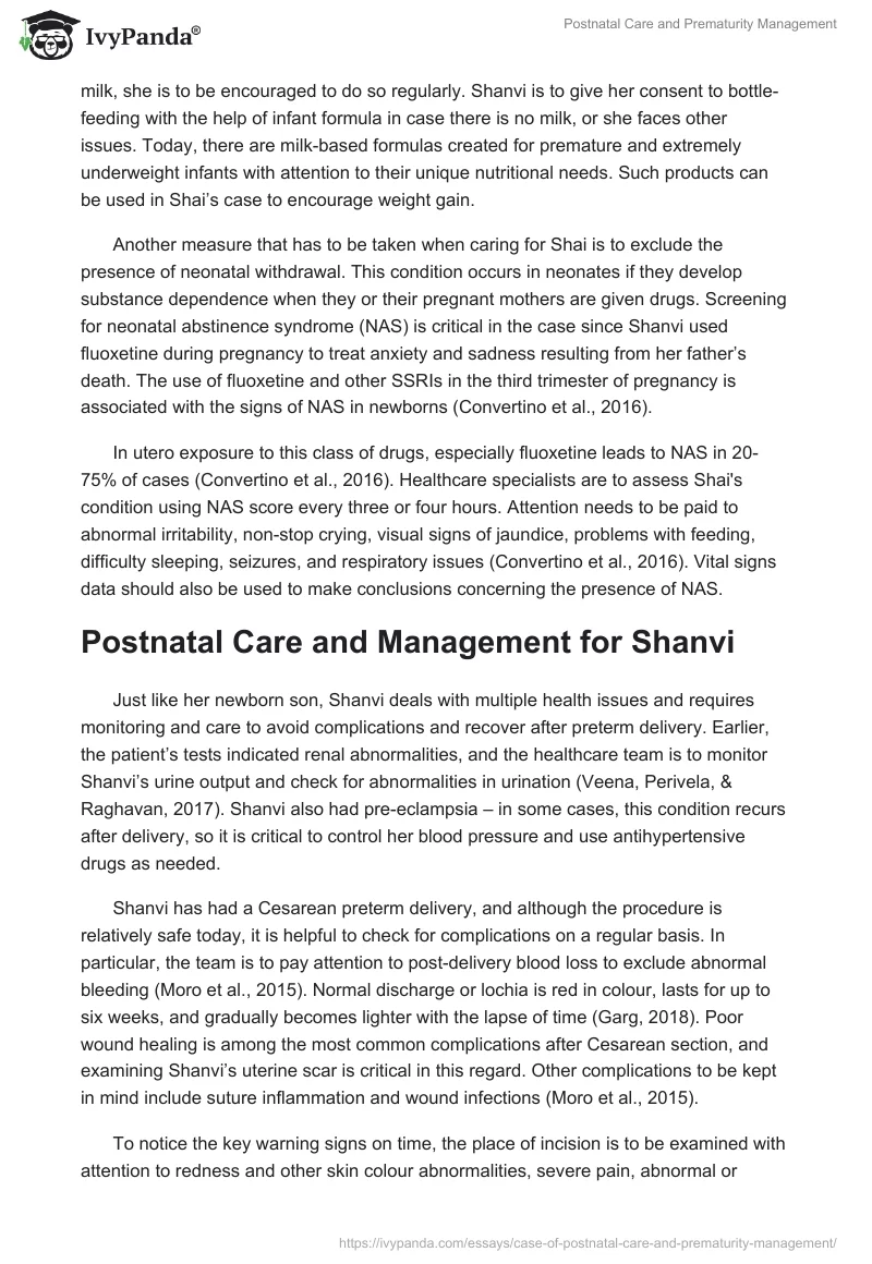 Postnatal Care and Prematurity Management. Page 5