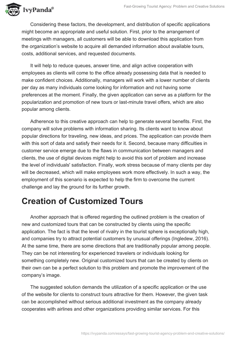 Fast-Growing Tourist Agency: Problem and Creative Solutions. Page 4