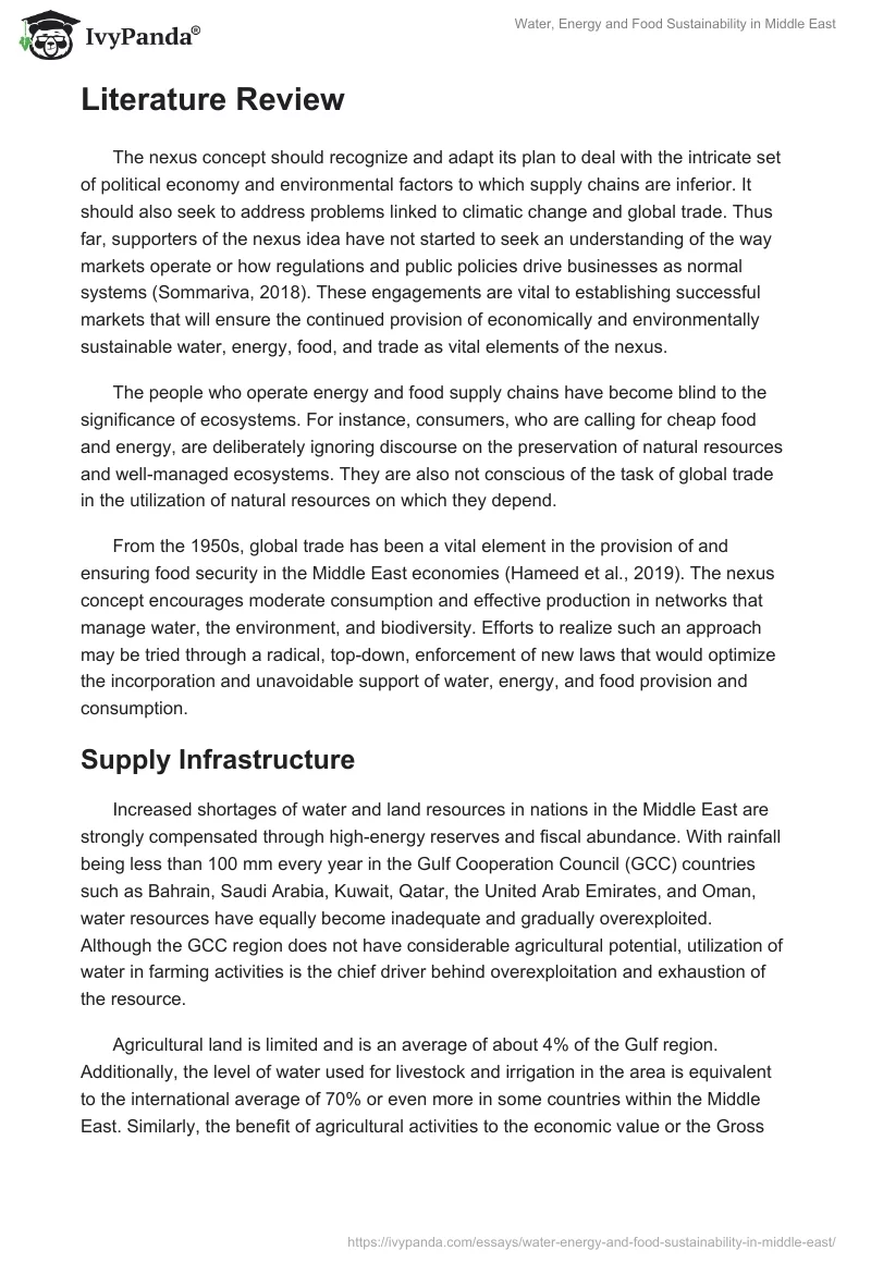 Water, Energy and Food Sustainability in Middle East. Page 5