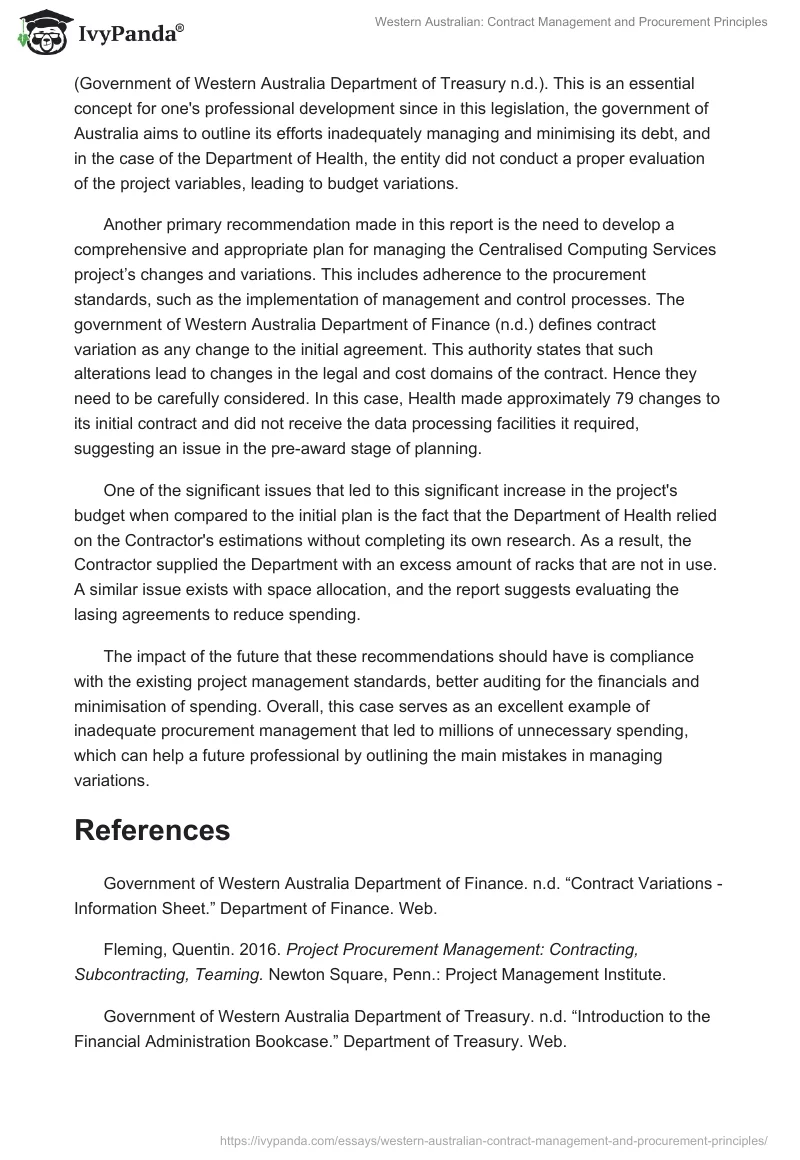 Western Australian: Contract Management and Procurement Principles. Page 4
