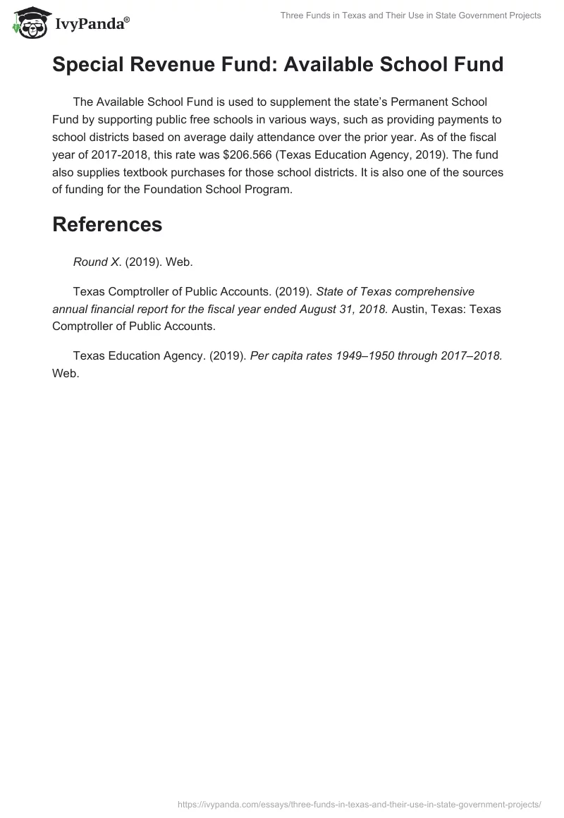 Three Funds in Texas and Their Use in State Government Projects. Page 2