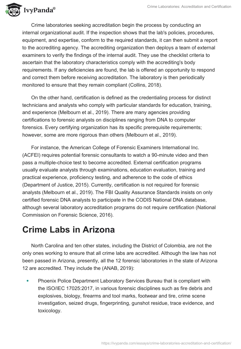 Crime Laboratories: Accreditation and Certification. Page 2