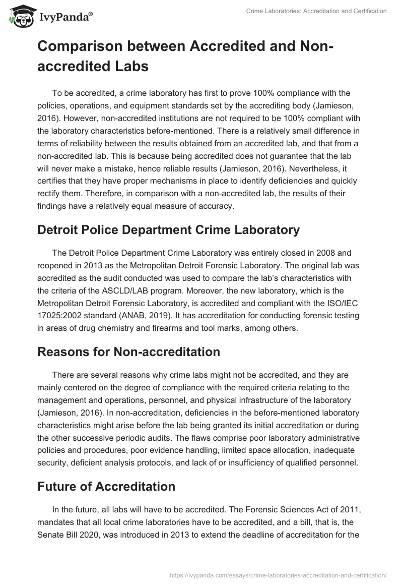 Crime Laboratories: Accreditation and Certification. Page 4