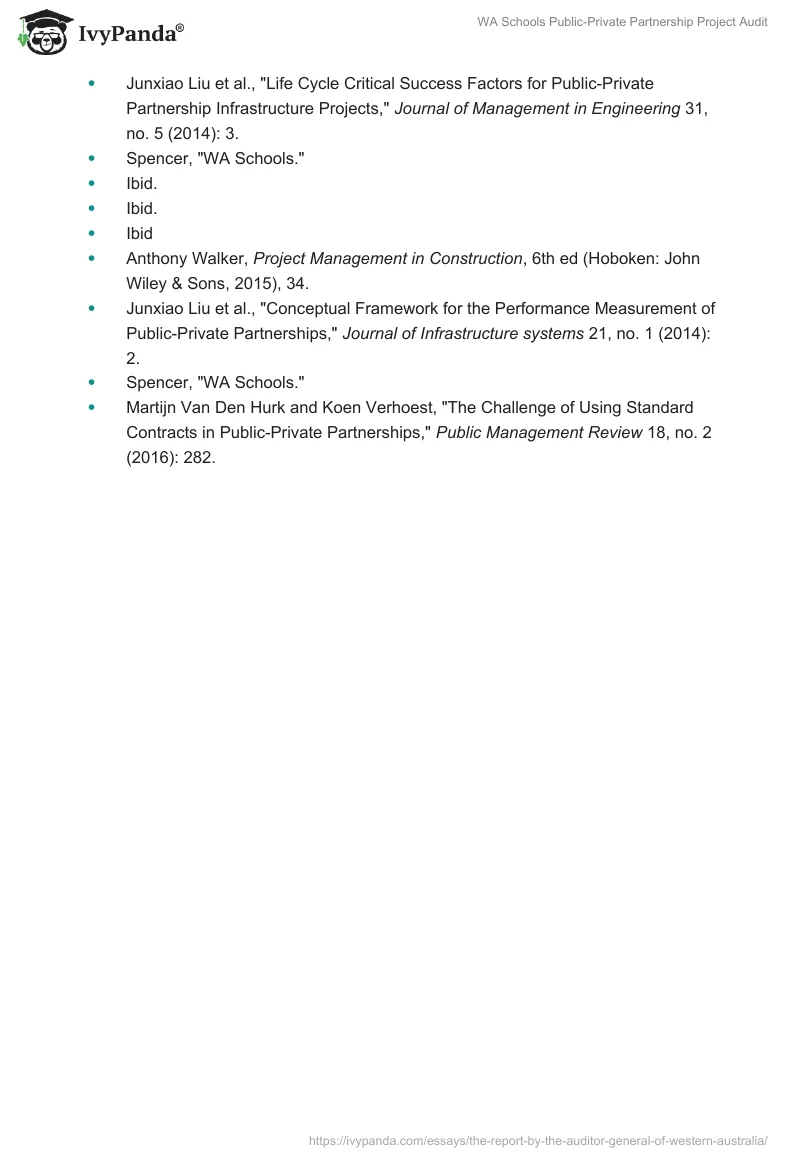 WA Schools Public-Private Partnership Project Audit. Page 5