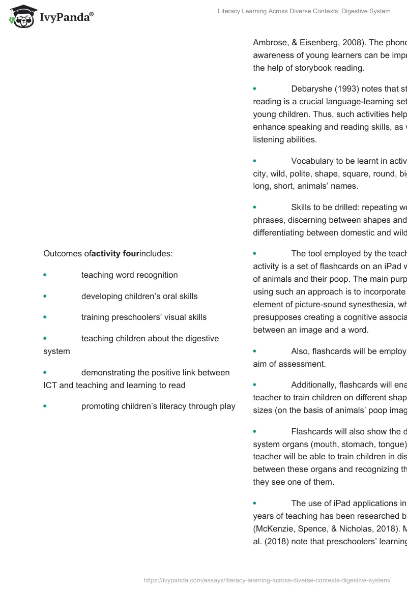 Literacy Learning Across Diverse Contexts: Digestive System. Page 5