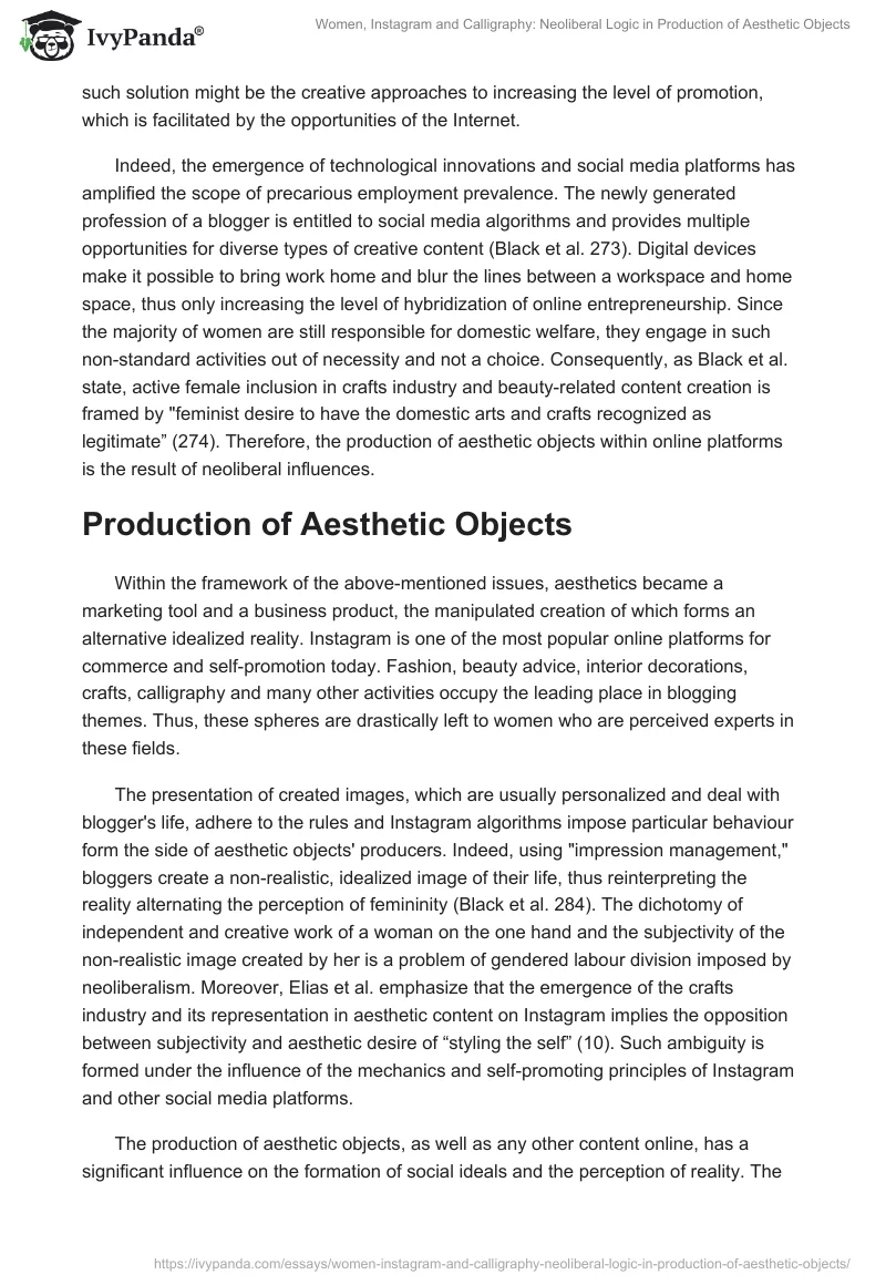 Women, Instagram and Calligraphy: Neoliberal Logic in Production of Aesthetic Objects. Page 4