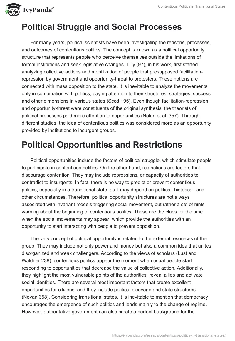 Contentious Politics in Transitional States. Page 2