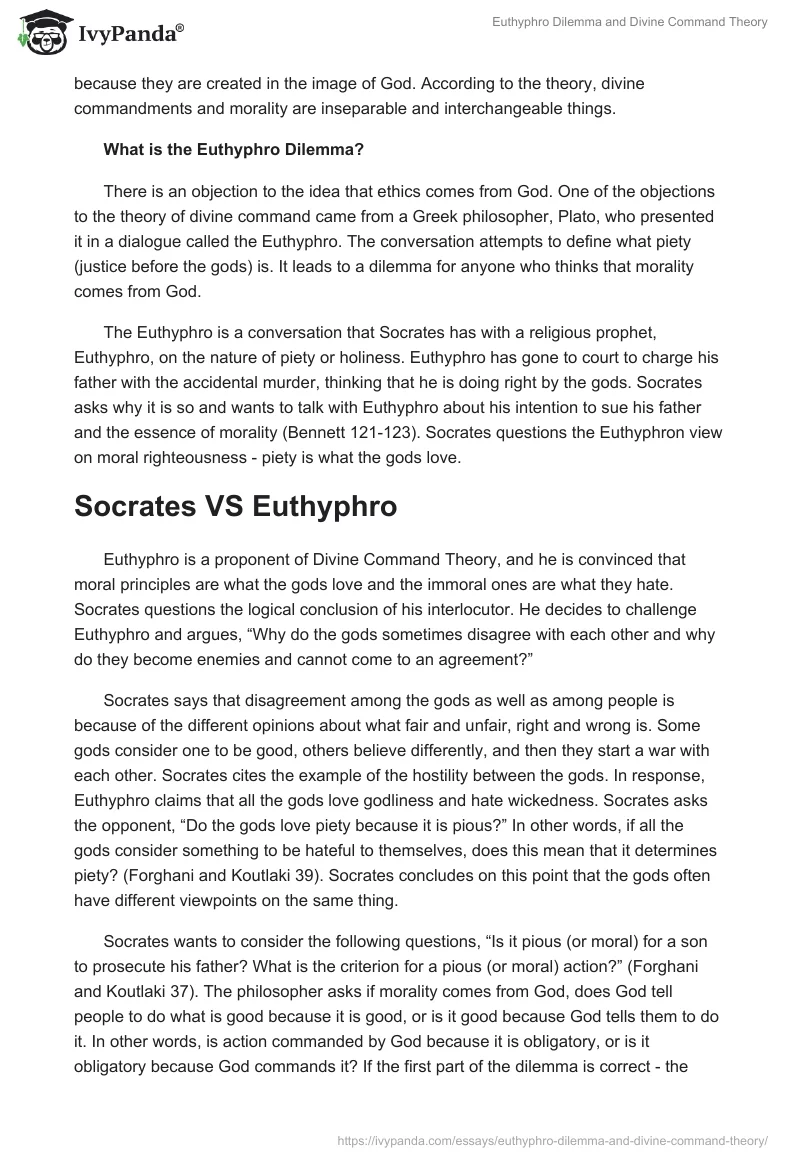 Euthyphro Dilemma and Divine Command Theory. Page 2
