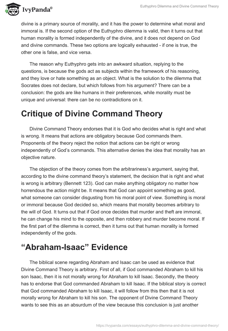 Euthyphro Dilemma and Divine Command Theory. Page 3