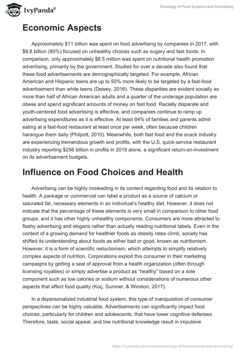 Sociology of Food Systems and Advertising. Page 3
