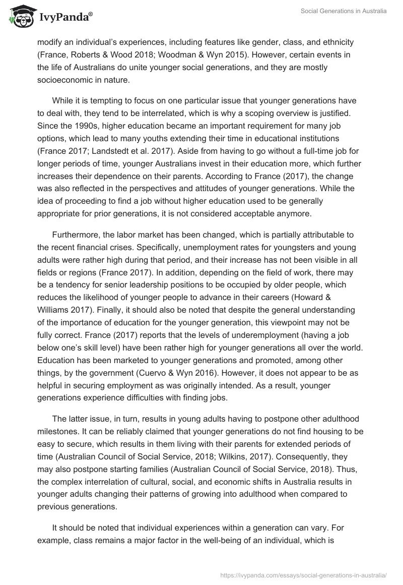 Social Generations in Australia. Page 2