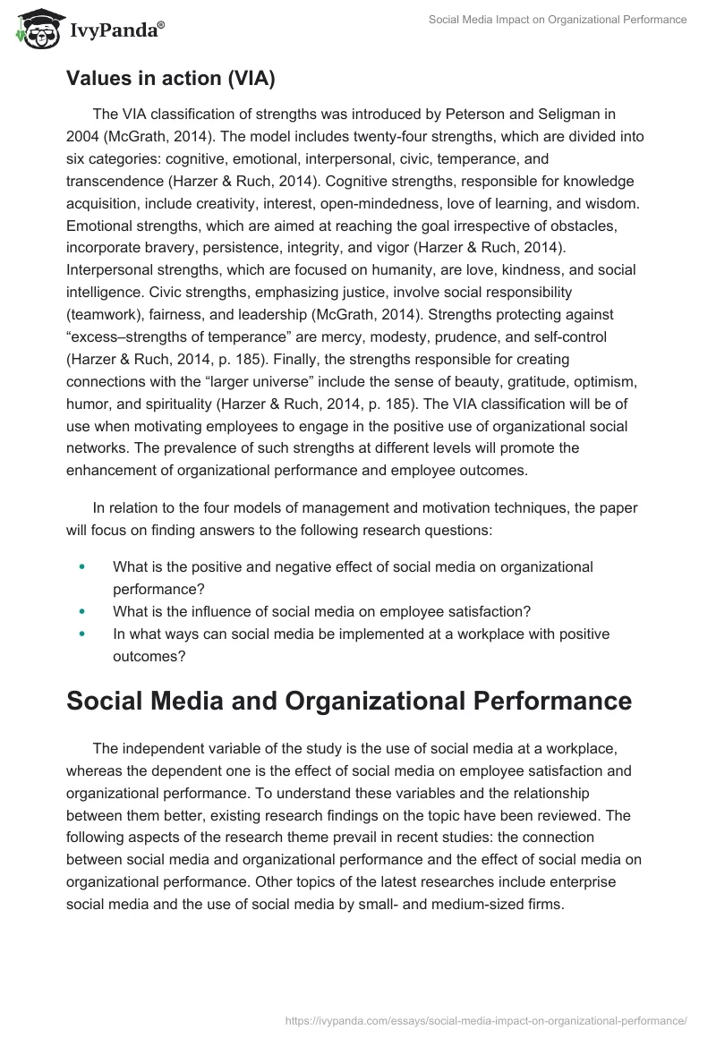Social Media Impact on Organizational Performance. Page 5