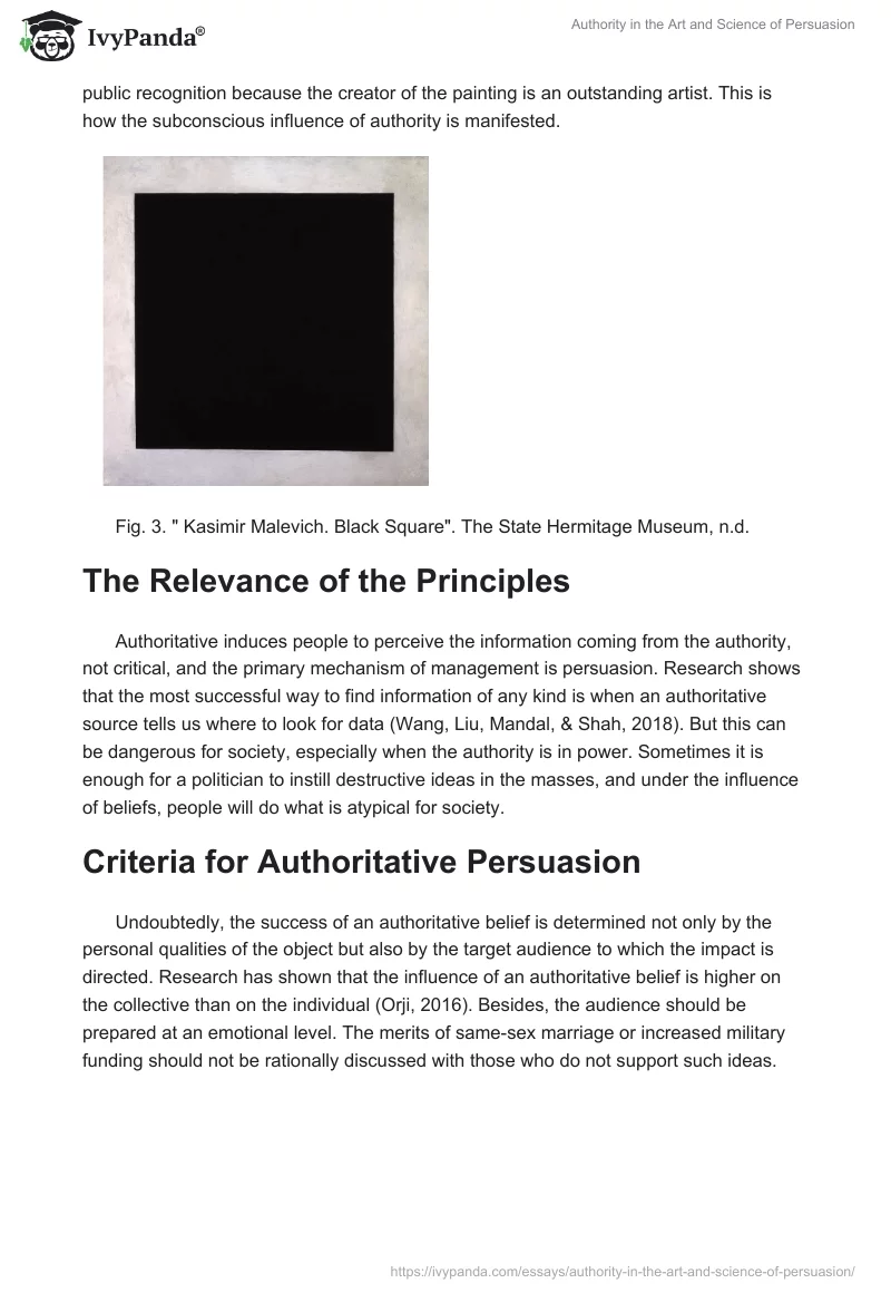 Authority in the Art and Science of Persuasion. Page 3