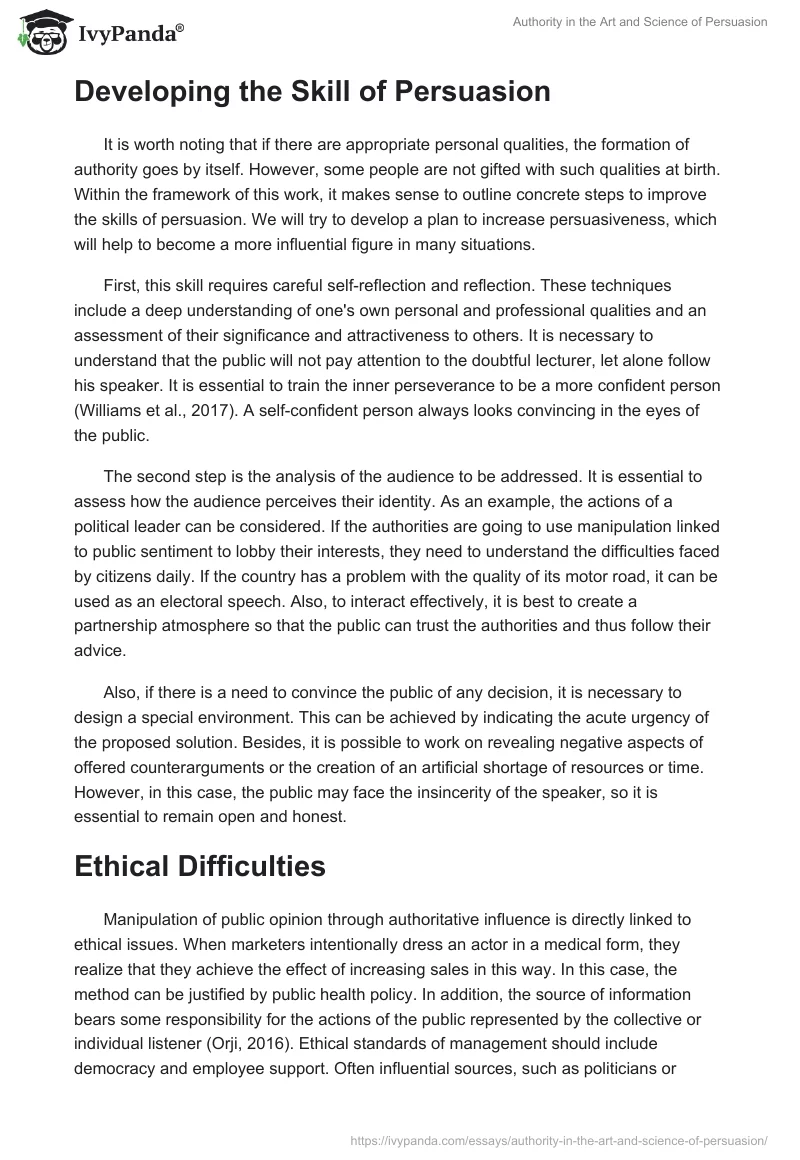 Authority in the Art and Science of Persuasion. Page 4